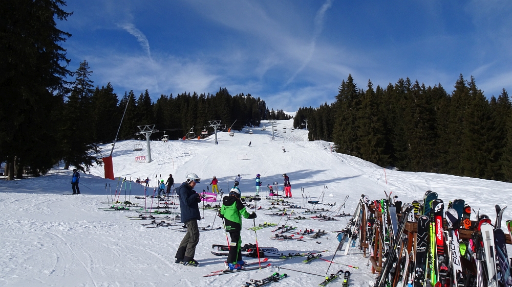 Skiausfahrt, nach Klosters/Davos in der Schweiz